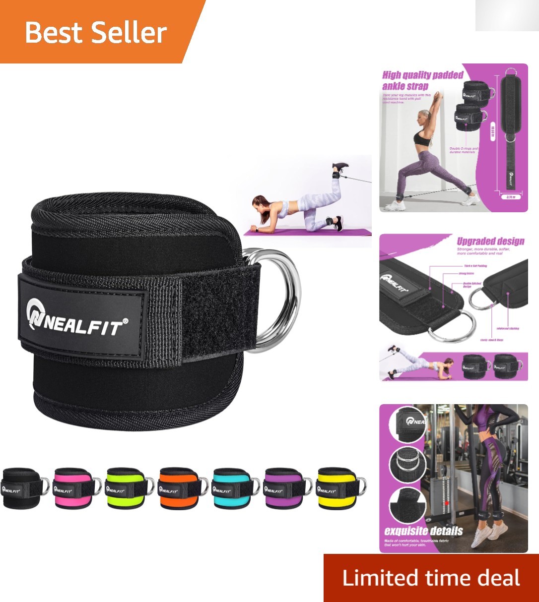 Breathable Neoprene Ankle Cuff for Cable Machine – Enhance Leg & Glute Workouts