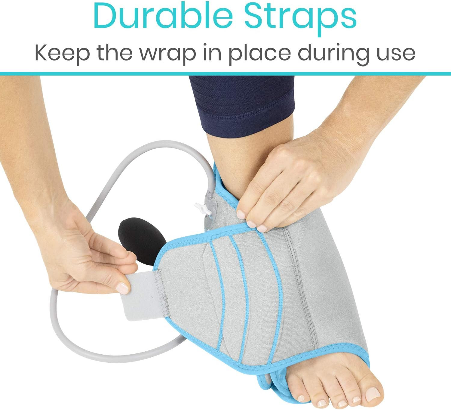 Vive Compression Ankle Ice Pack Wrap – Reusable Gel for Pain Relief
