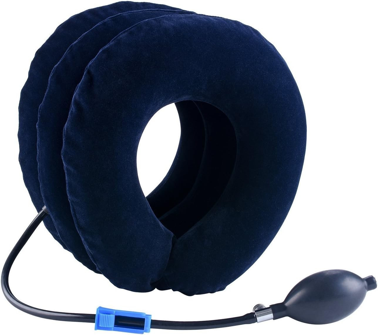 Cervical Neck Traction Device Inflatable Stretcher, Easy to Use for Blue