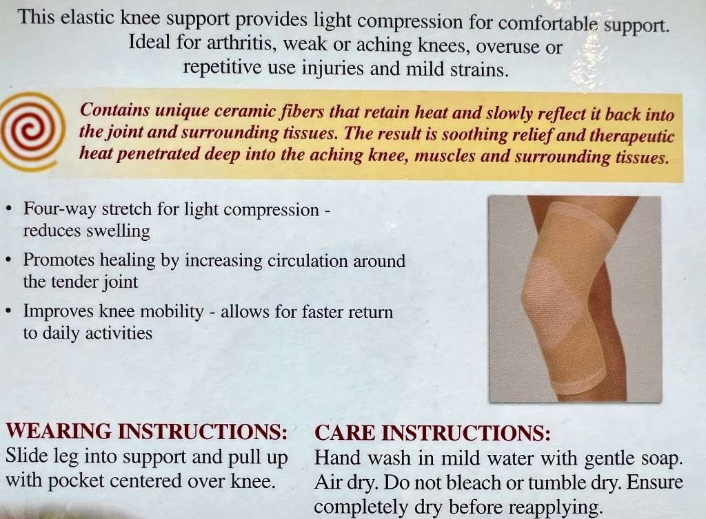 Therall Joint Warming Knee Support Sleeve- Beige Small
