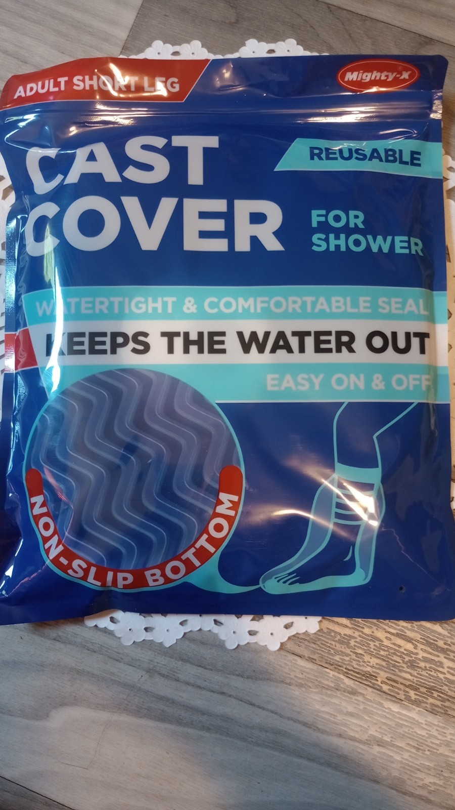 Adult Waterproof Short Leg Cast Cover for Shower Non-Slip Bottom Reusable Comfy