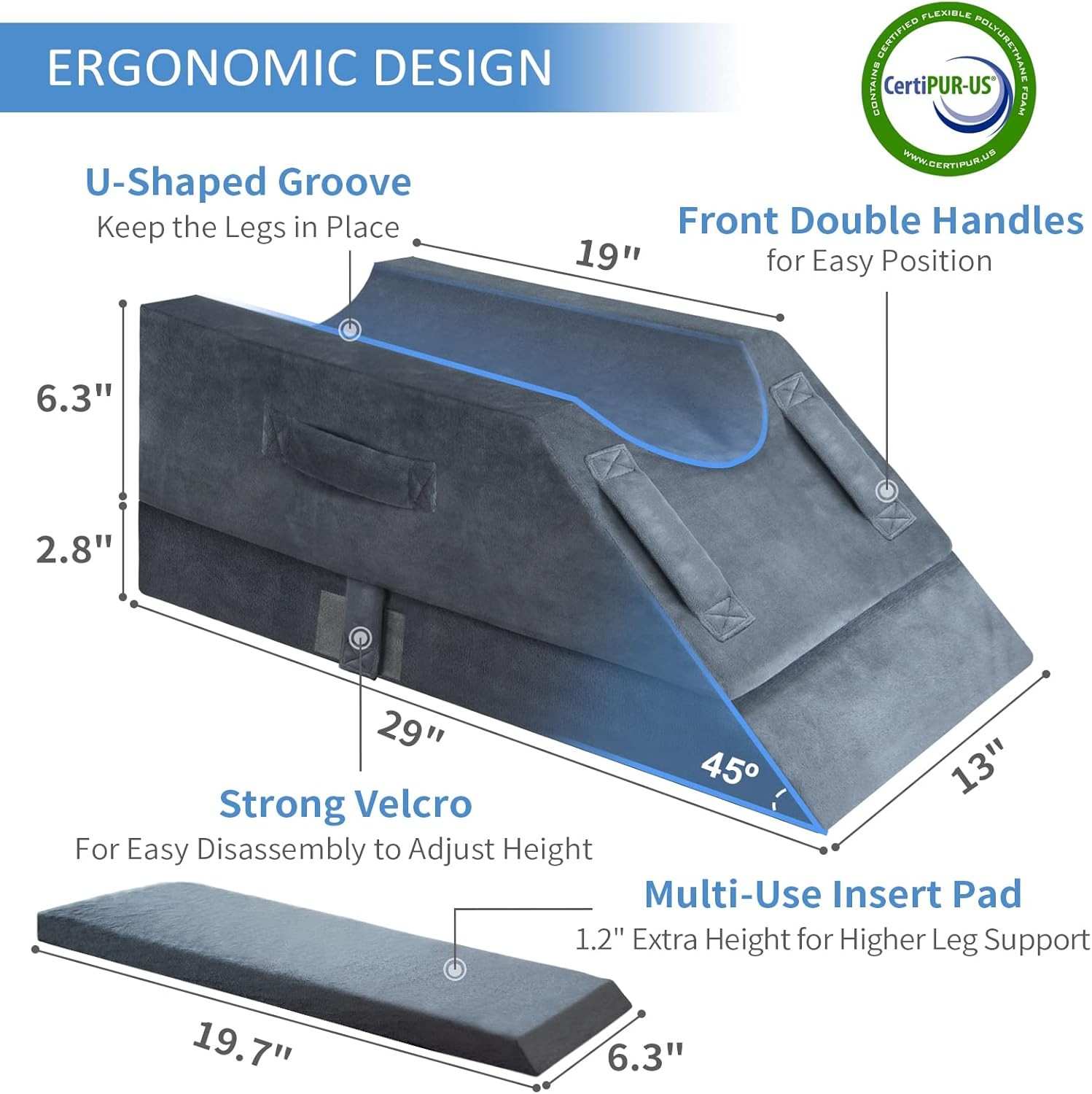 4-Height Adjustable Leg Elevation Pillows for after Surgery, Injuri