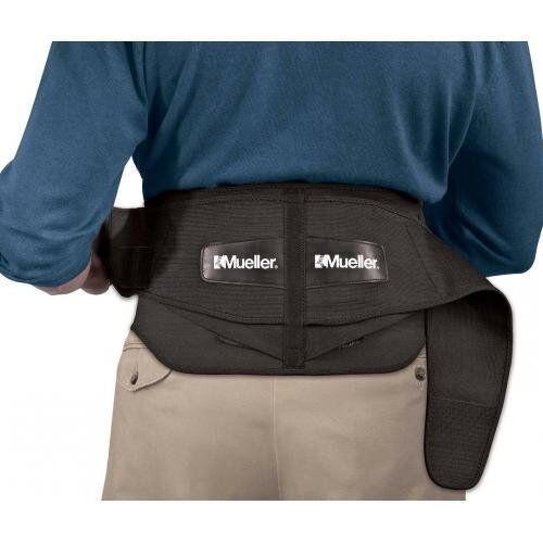 Mueller 255 Lumbar Support Back Brace w/ Removable Pad Custom Fit 28″- 50″ Waist