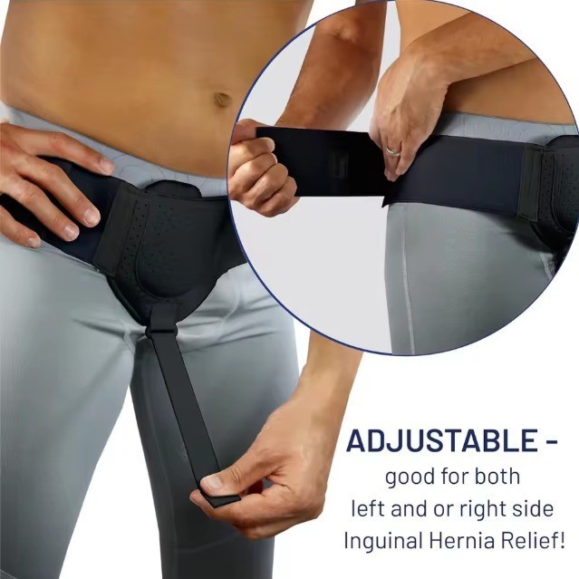 Inguinal Hernia Belt Men Post Surgery Support Truss Groin Adjustable Straps Band