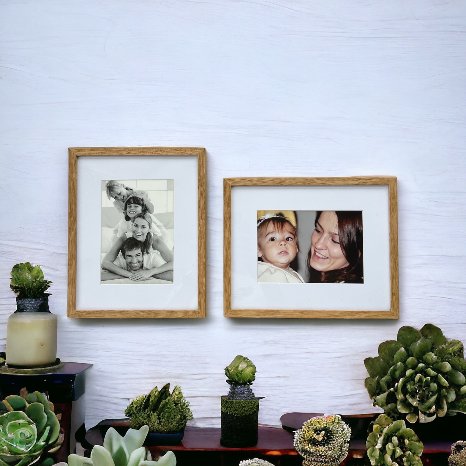 Oak Wood Picture Frames – Natural Solid Wood Glass Photo Frames Wall Tabletop