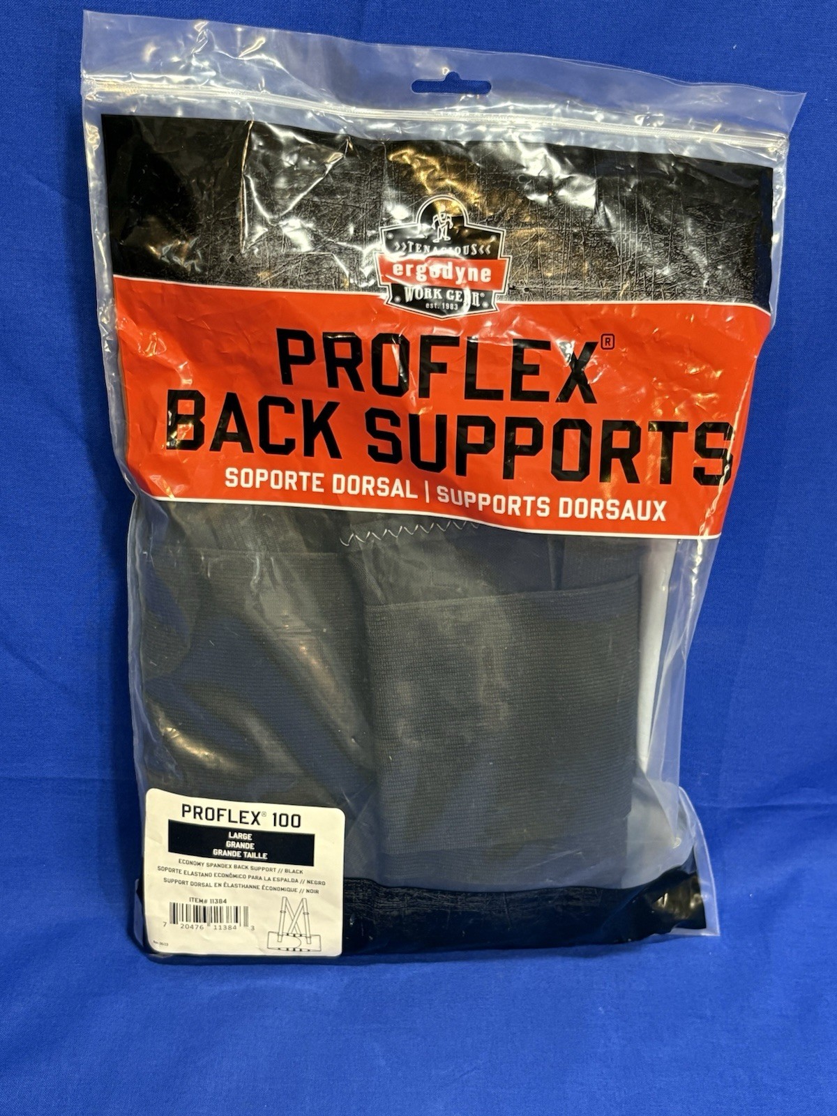 Ergodyne ProFlex 100 Back Support Brace Spandex Belt Adjustable Size Large