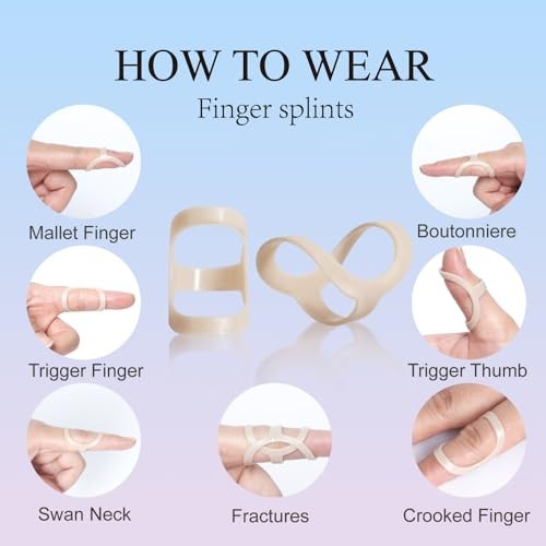 Oval Finger Splint 8 pcs, Finger Splints for Arthritis, Mallet Finger, Trigger F