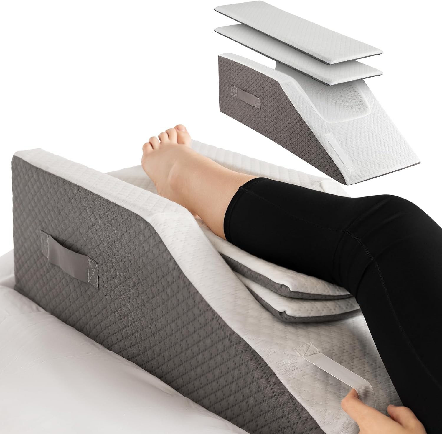 Adjustable Leg Elevation Pillow Knee Ankle Support Post Surgery Recovery