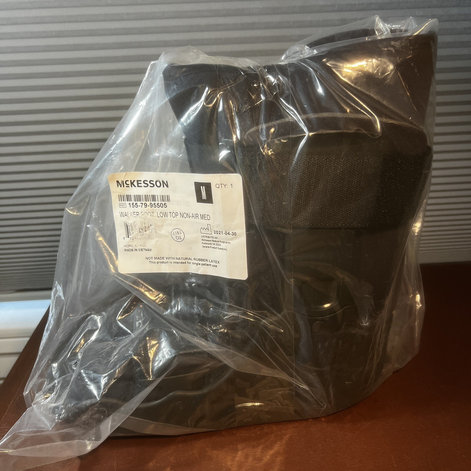 McKesson Black Walker Boot Medium Hook and Loop for Either Foot 155-79-95505