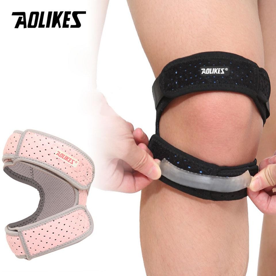 Aolikes 1pcs Adjustable Patella Knee Strap with Double Compression Pads Knee Sup