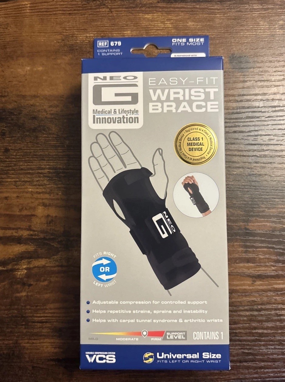 Neo G Universal Wrist Brace For Left or Right Wrist One Size Fits Most REF 679
