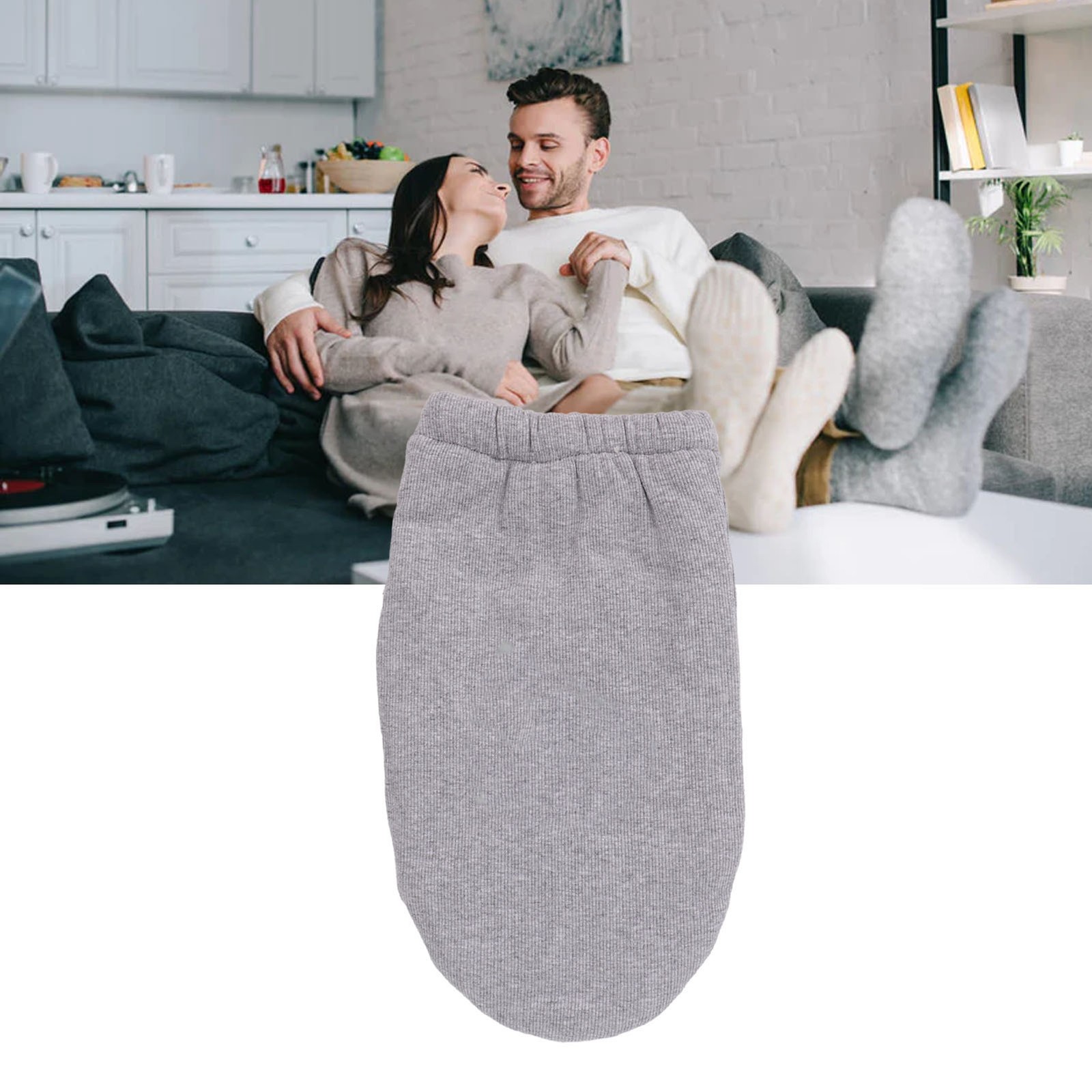 Foot Cast Socks Grey Elastic Thick Warm Fleece Soft Winter Cast Toe Cover WT