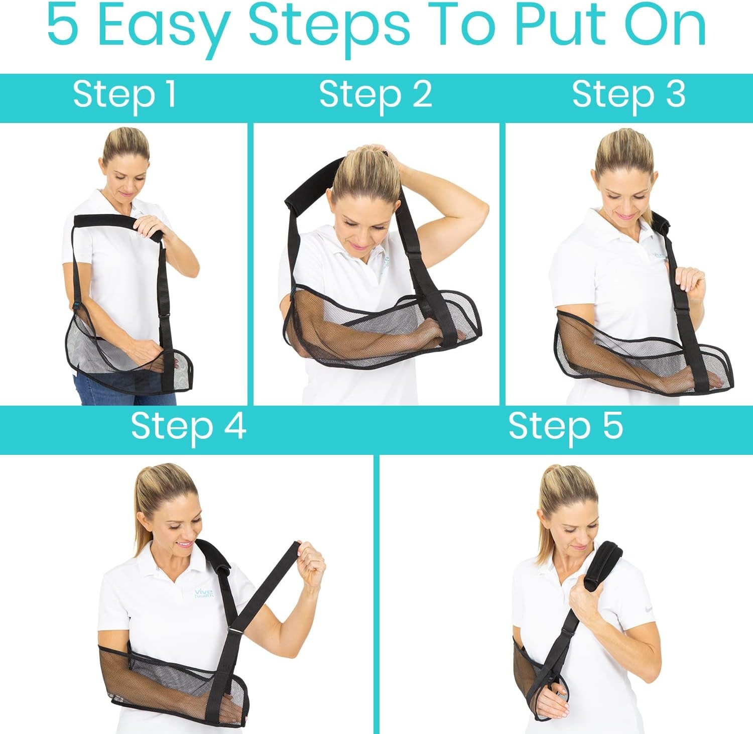 Vive Mesh Arm Sling for Shoulder Injury One Size – Mesh Brace for Torn Rotator C
