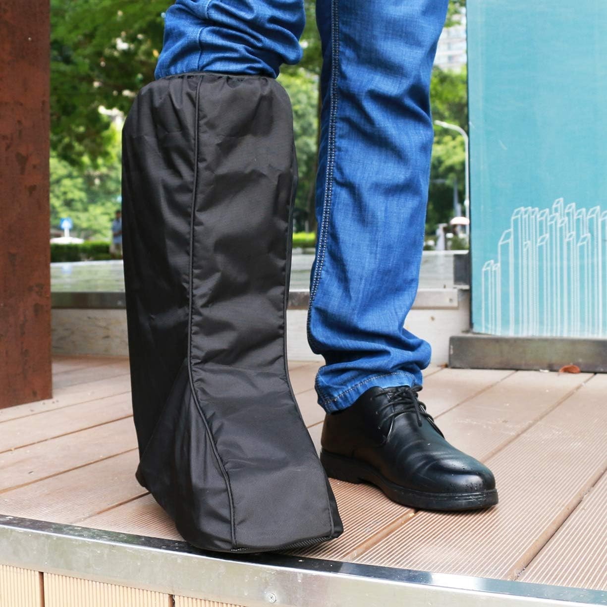 Fracture Walking Boot Shoe Cover Contractors Non Slip High Top Black1 VXAR XL