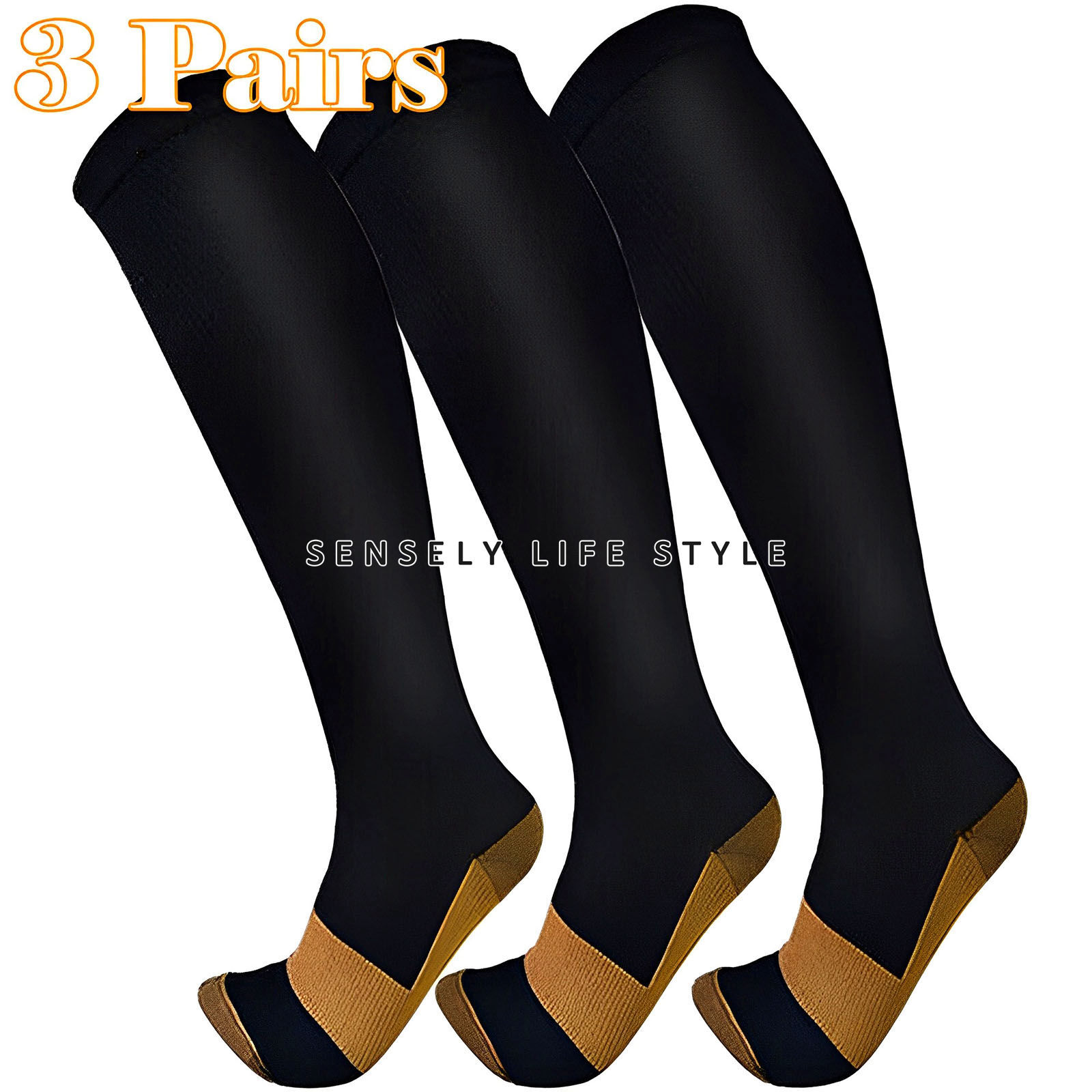 Nylon Compression Socks Support Graduated Stockings Mens Womens 15-20 mmHg -US