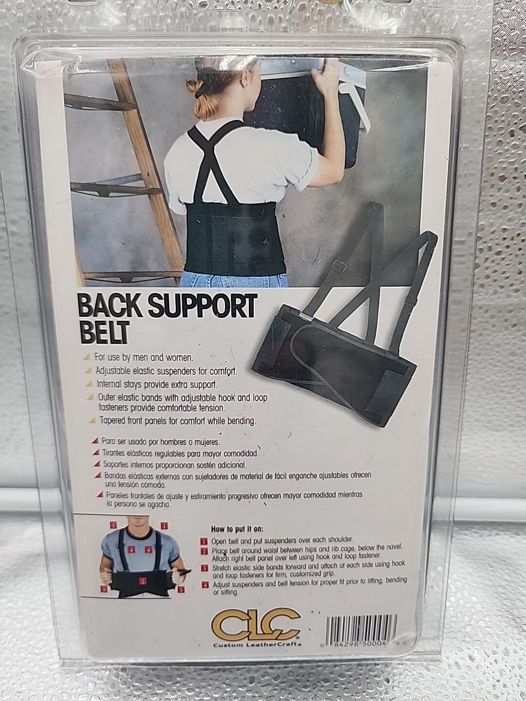 Custom Leathercraft Elastic Back Support Belt Sz L New