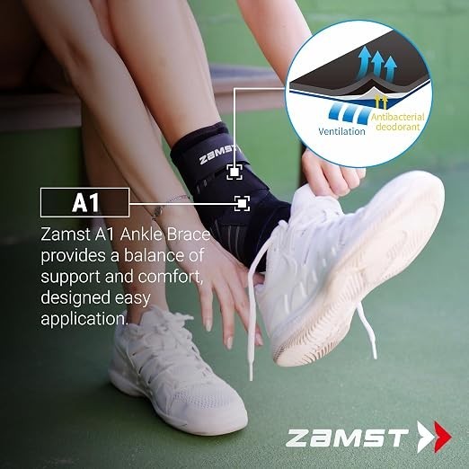 Zamst A1 Ankle Brace, Black, X-Large