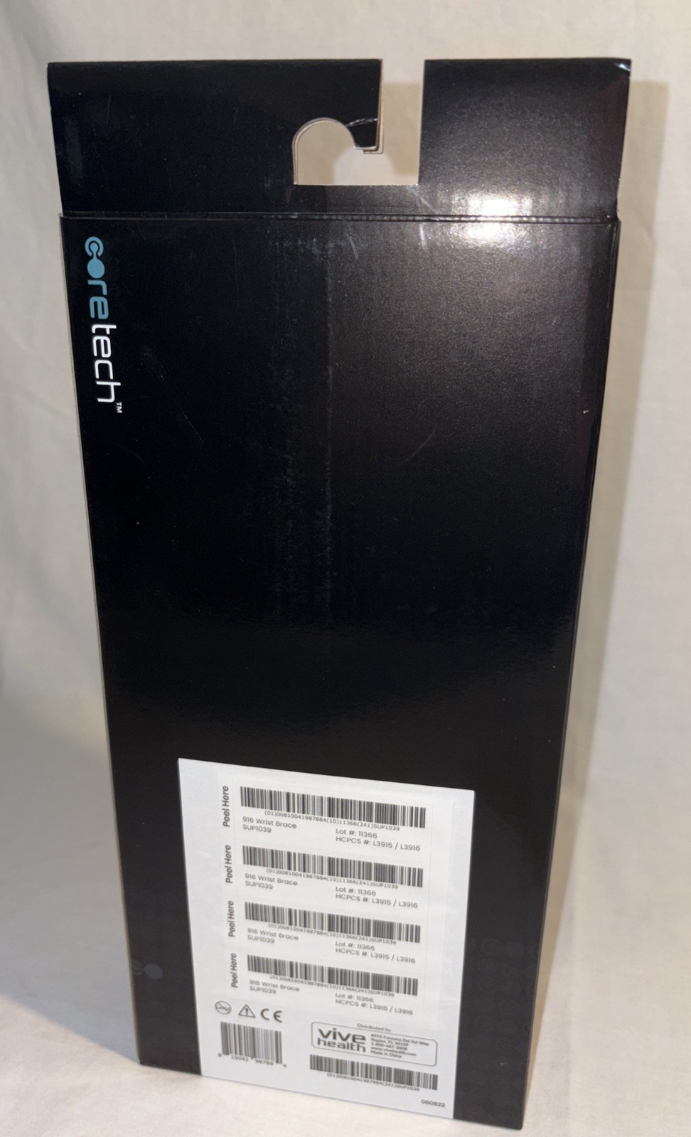 New In Box – CORETECH 916 Left/Right Universal Wrist Brace/Splint – Black