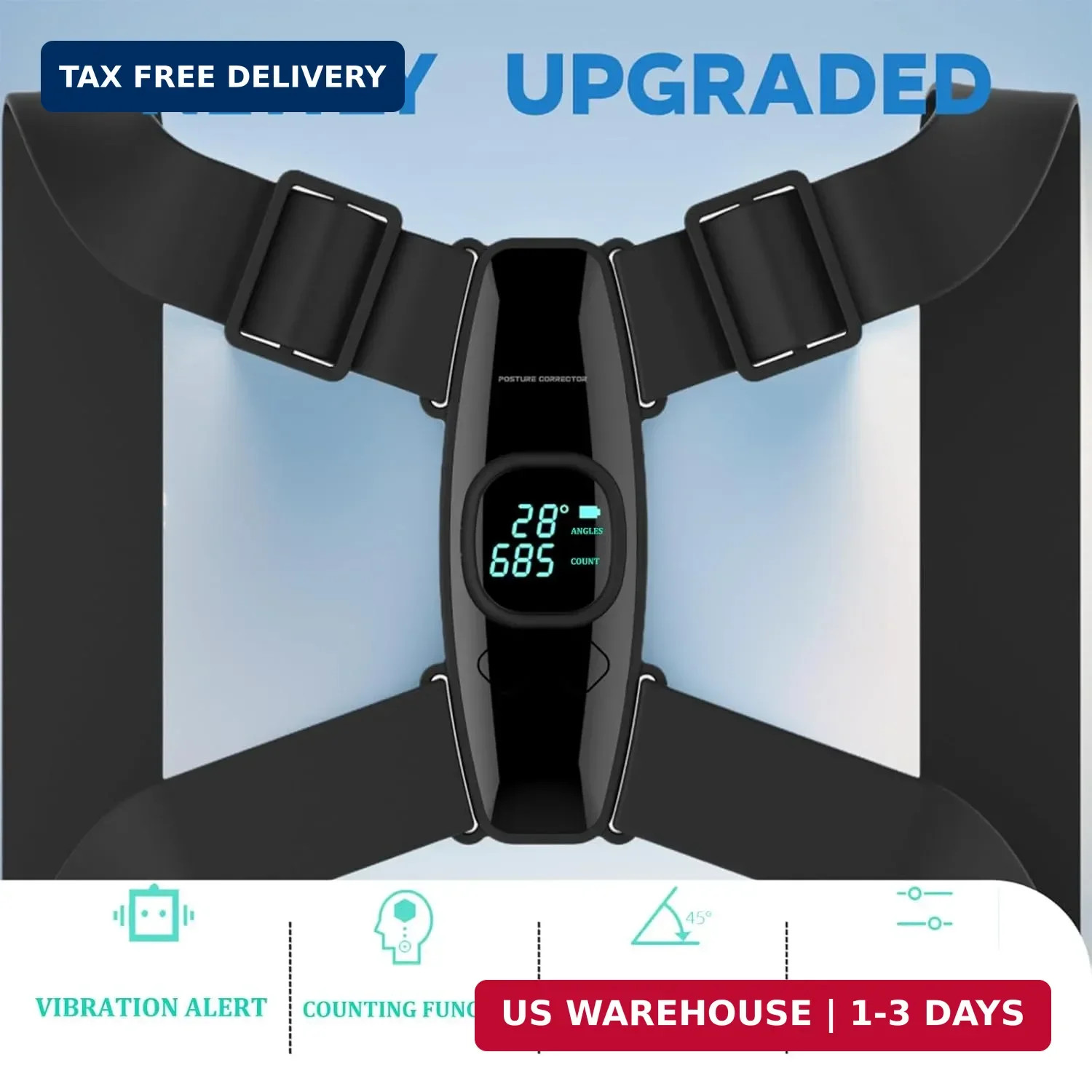 Upgraded Smart Posture Corrector Adjustable Posture Correction Angle with Vibrat