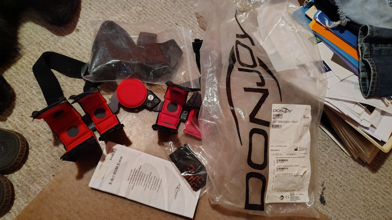 DONJOY X-Act Rom Elbow Post-Op Brace Right One Size Adjustable Adult 11-9121 B&R