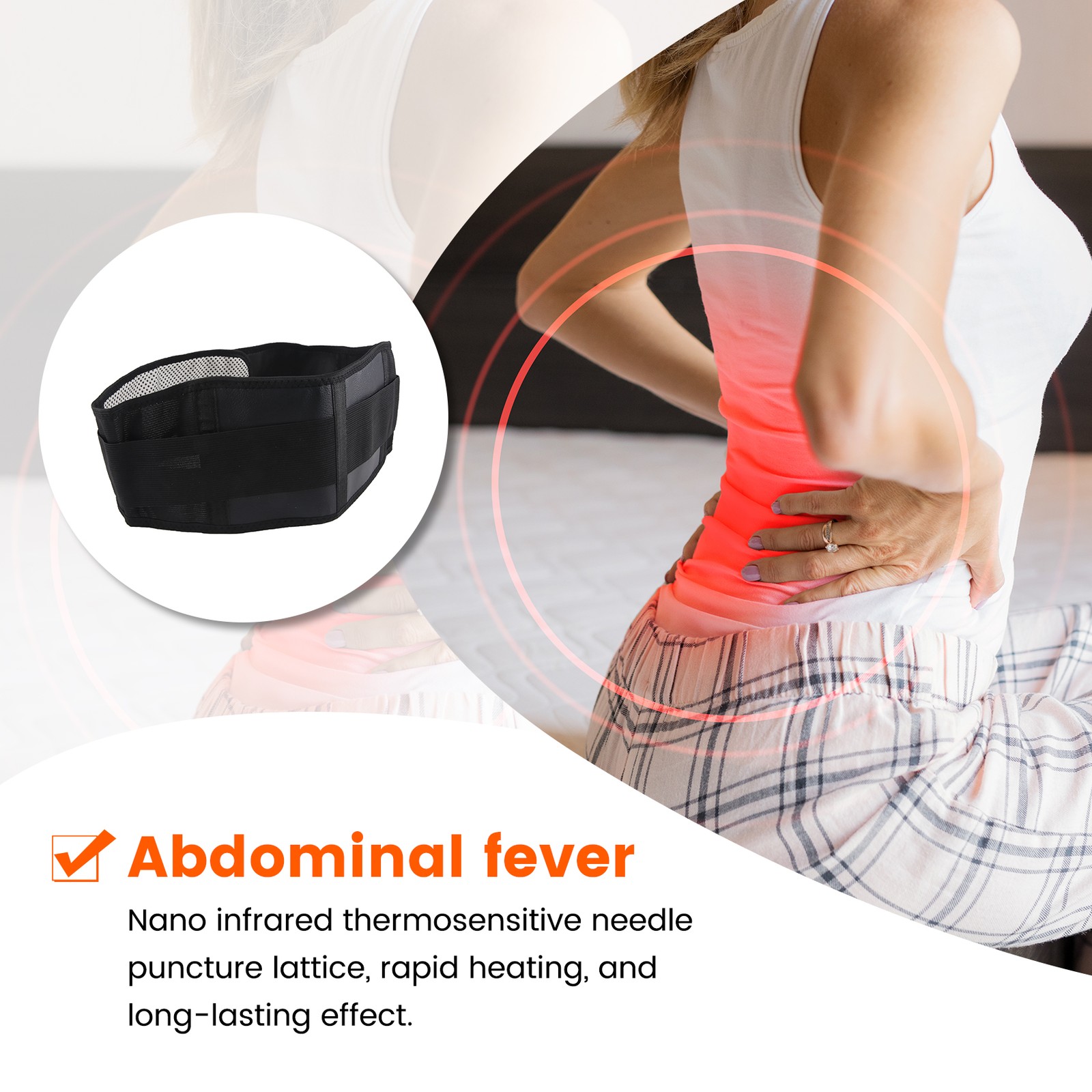 Adjustable Waist Tourmaline Self Heating Magnetic Therapy Back Waist5024