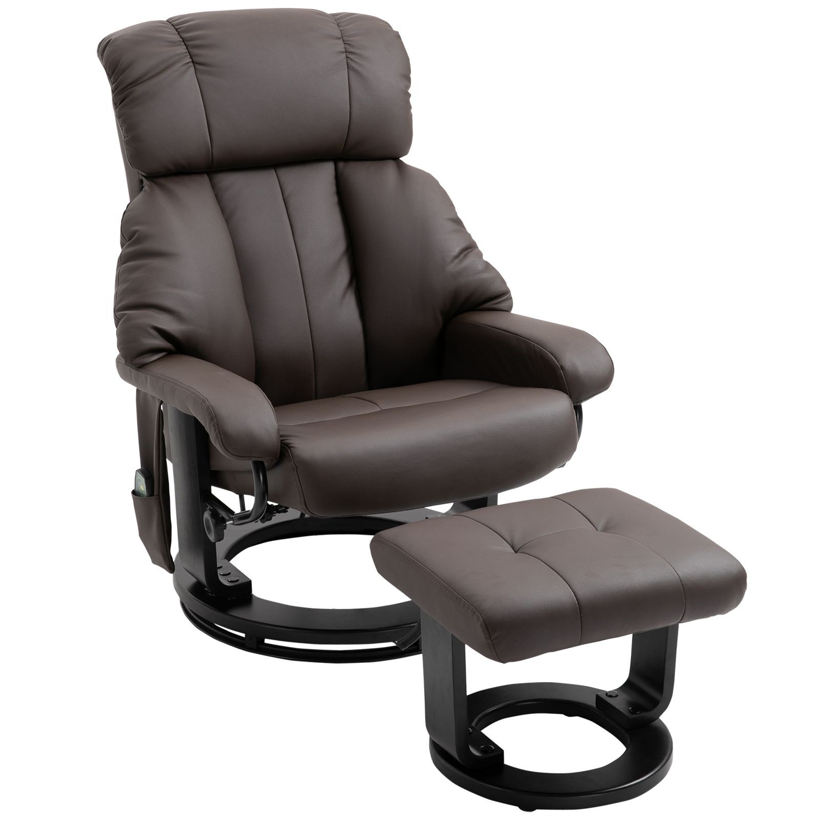 Massage Recliner Chair with Ottoman, 360° Swivel, 10 – Point Vibration, Remote