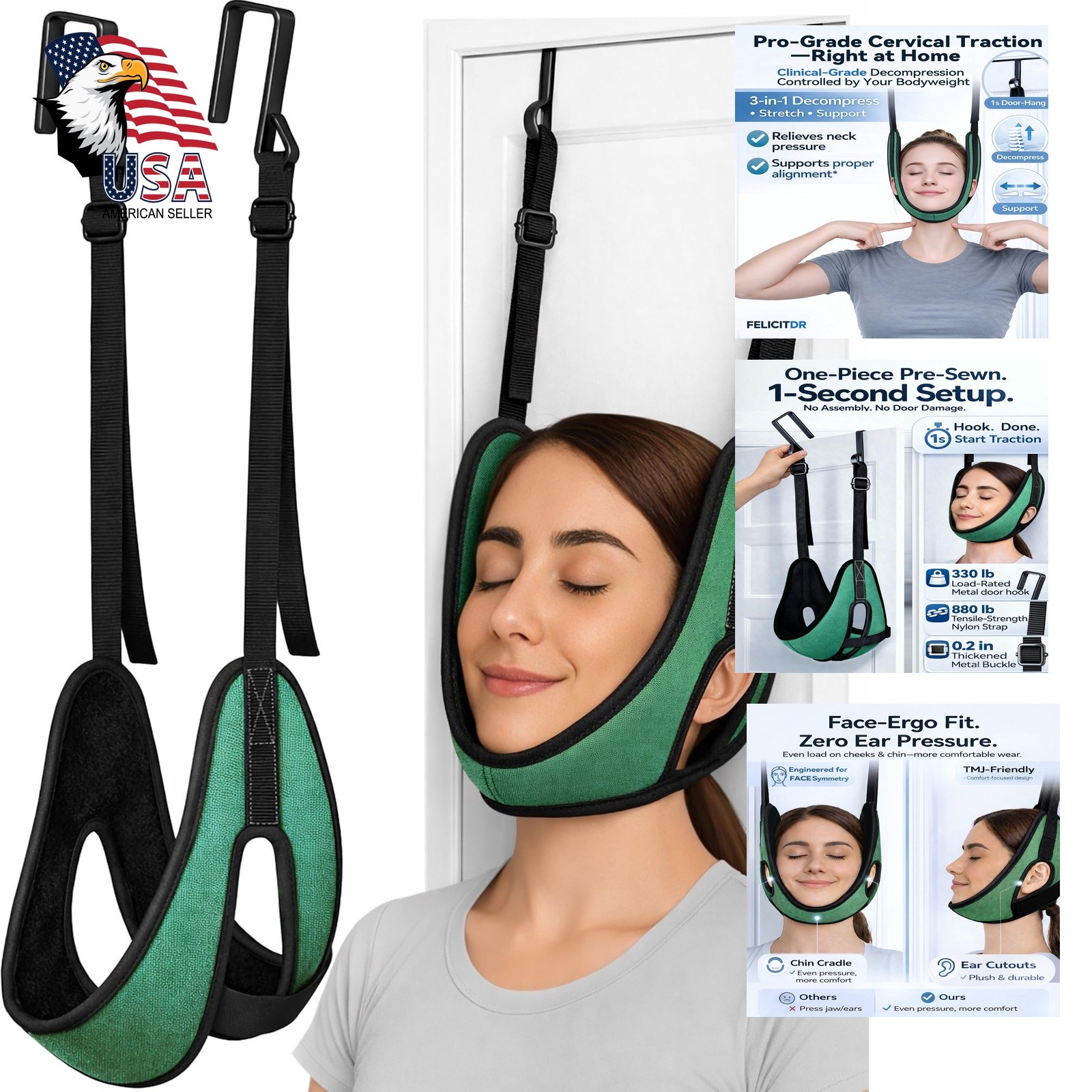 FELICITDR Neck Traction Device Green