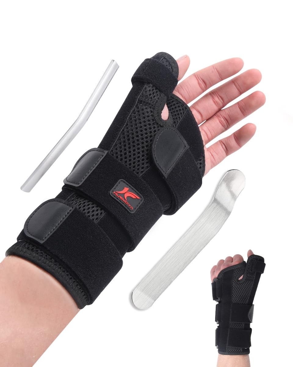 Hurmoya Wrist Brace Thumb Spica Splint Support for Carpal Tunnel, De Medium