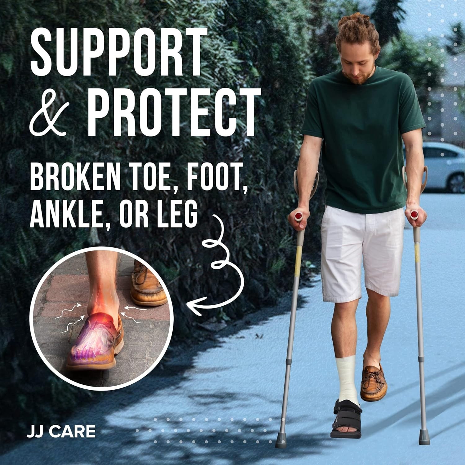 JJ CARE Post Op Shoe Medical Walking Cast for Broken Foot Toe Ankle Surgery Larg