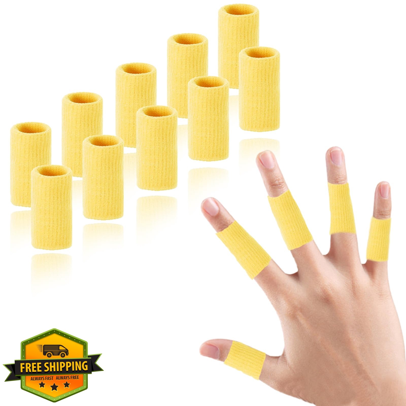 EDNYZAKRN 10 Finger Sleeves Yellow One Size
