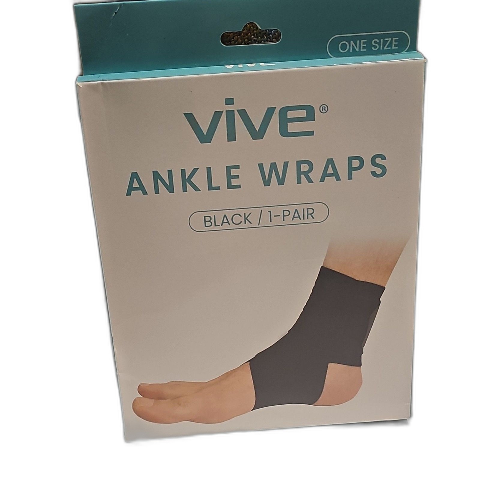 VIVE Ankle Wraps Black One Size Non-slip Lightweight Adjustable Compression