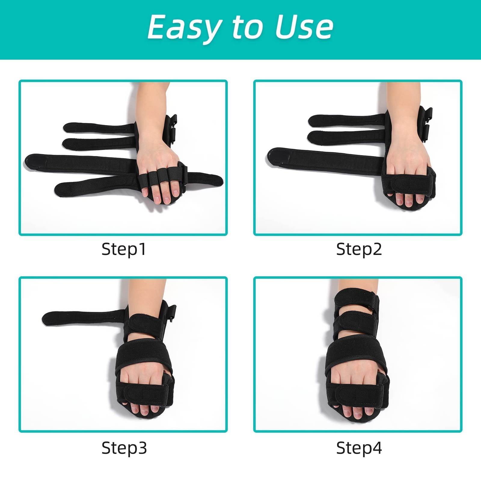 Resting Hand Splint with Finger Separators – Hand Brace for Finger Contractur…