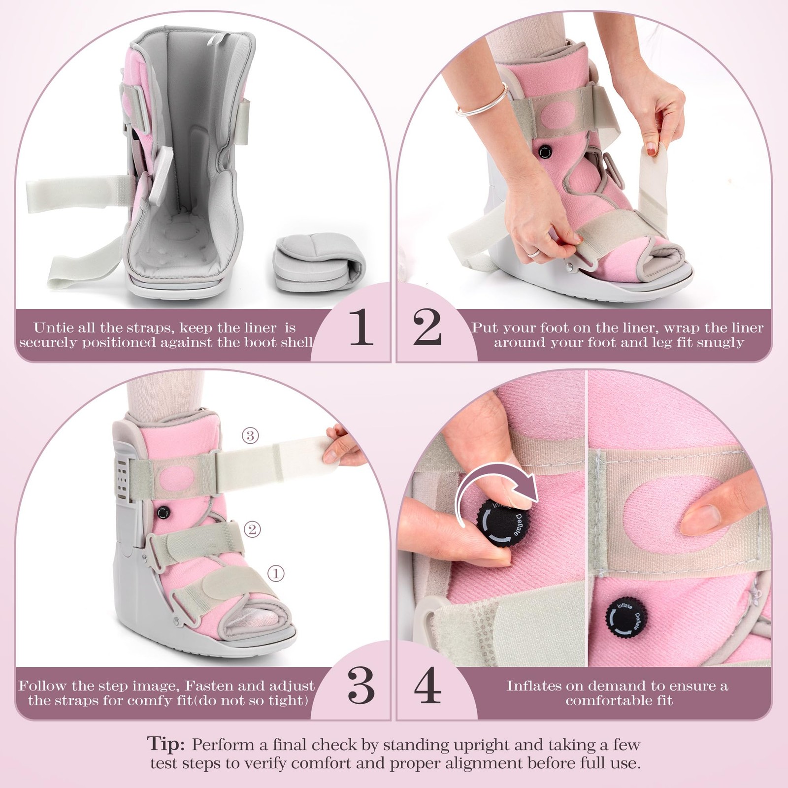 Jewlri Walking Boot for Broken Foot Injury, Air Cam Walker Boot, M