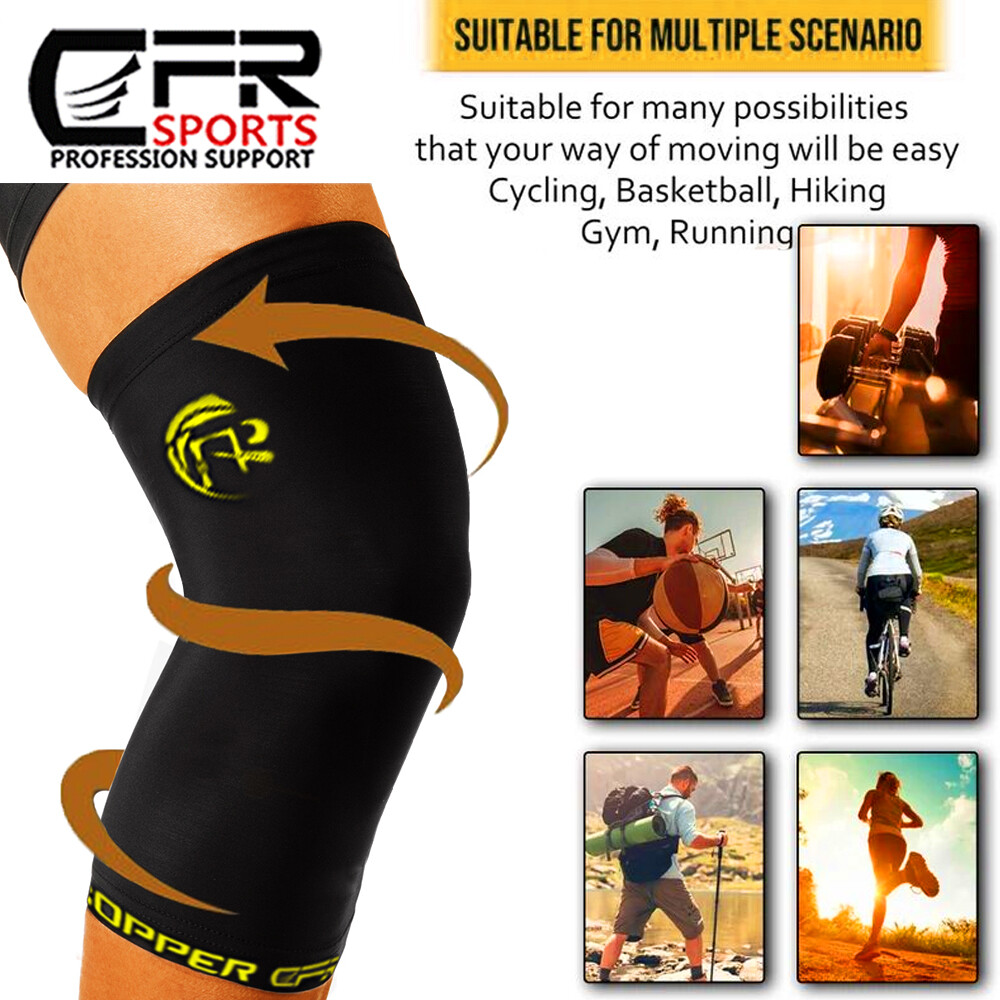 Copper Knee Support Sleeve Brace Compression Arthritis Sport Joint Pain Relief