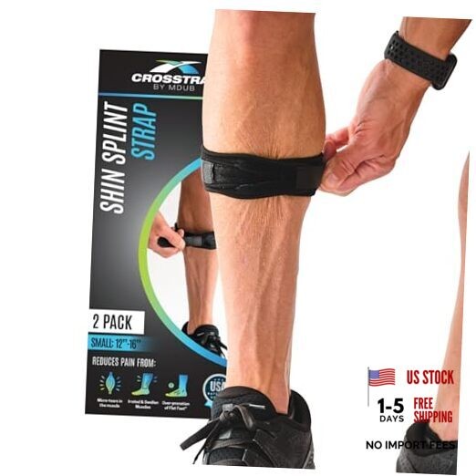 Calf & Shin Supports, Shin Splint Brace | Adjustable Neoprene Small (2 Straps)