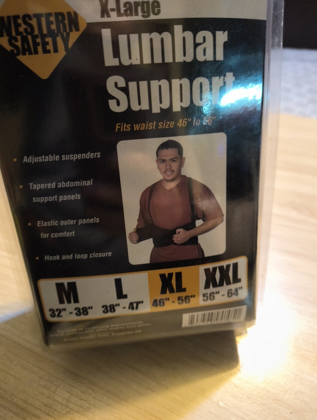 Western Safety Lumbar Support Posture Back Support Belt Size XL 46”-56” New