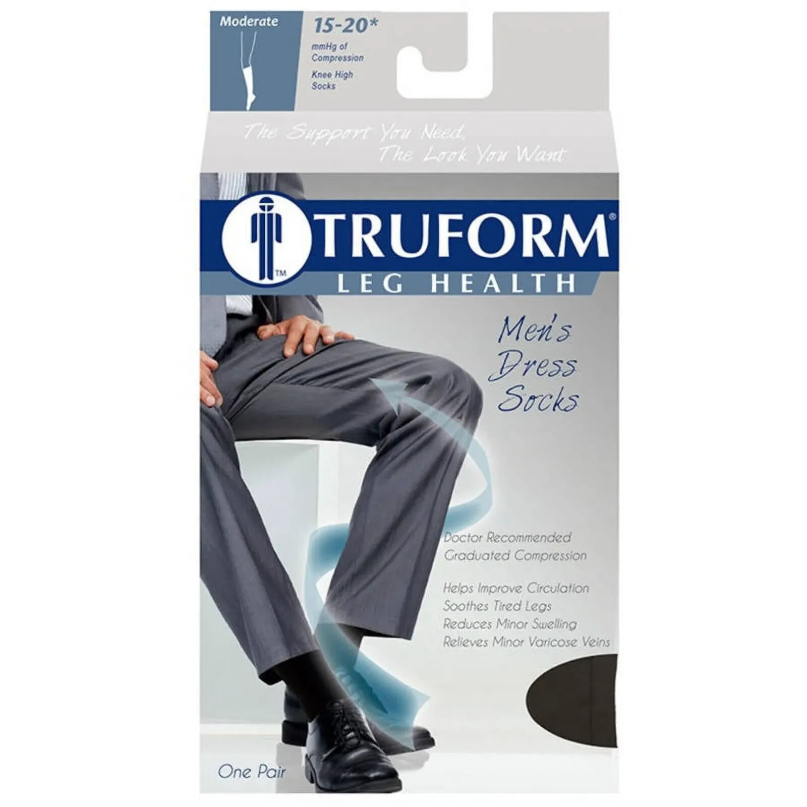 Compression Dress Socks for Men 15-20 mmHg Knee High Truform Tan