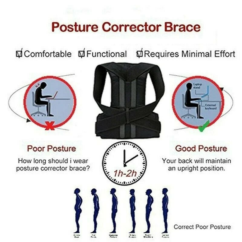 Magnetic Therapy Adult Back Corset Shoulder Lumbar Posture Corrector Bandage