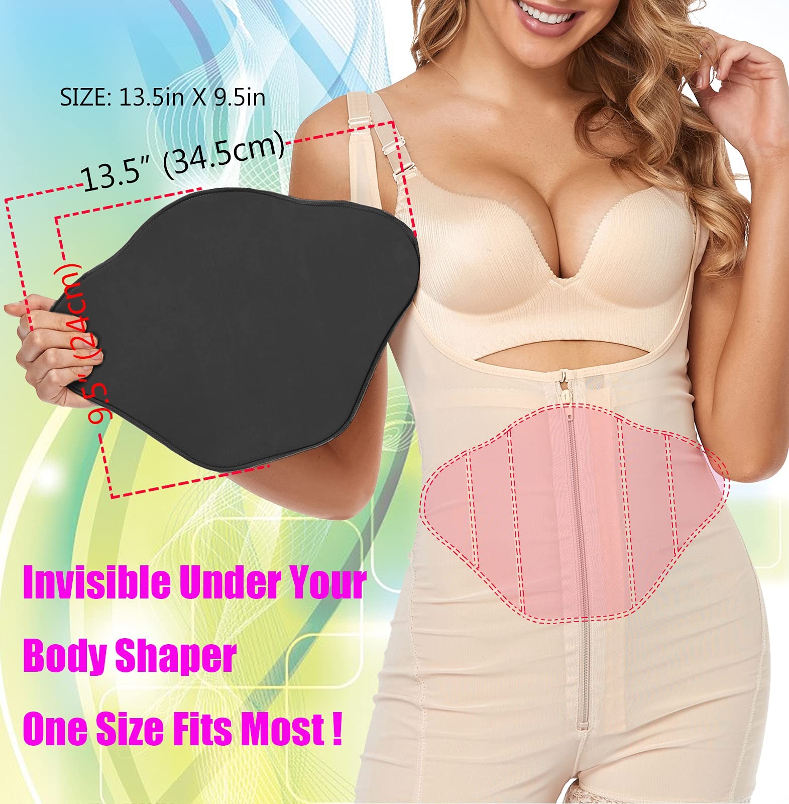 Lipo Foam Compression Ab Board Post Surgery Abdominal Board Liposuction (Black)