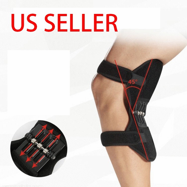 2 Pcs Joint Support Brace Knee Pads Booster Lift Squat Sports Power Spring Force