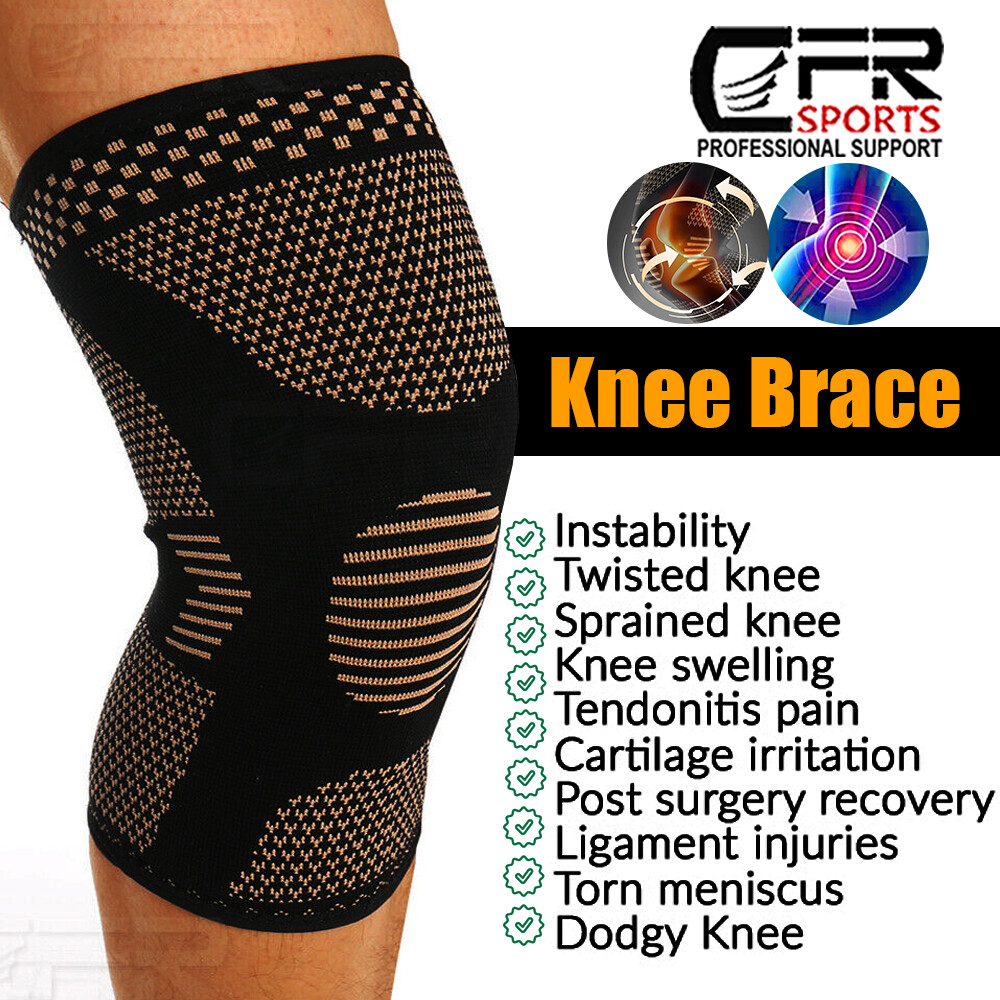 Knee Sleeves Compression Brace Support Sport Joint Injury Pain Arthritis Copper@