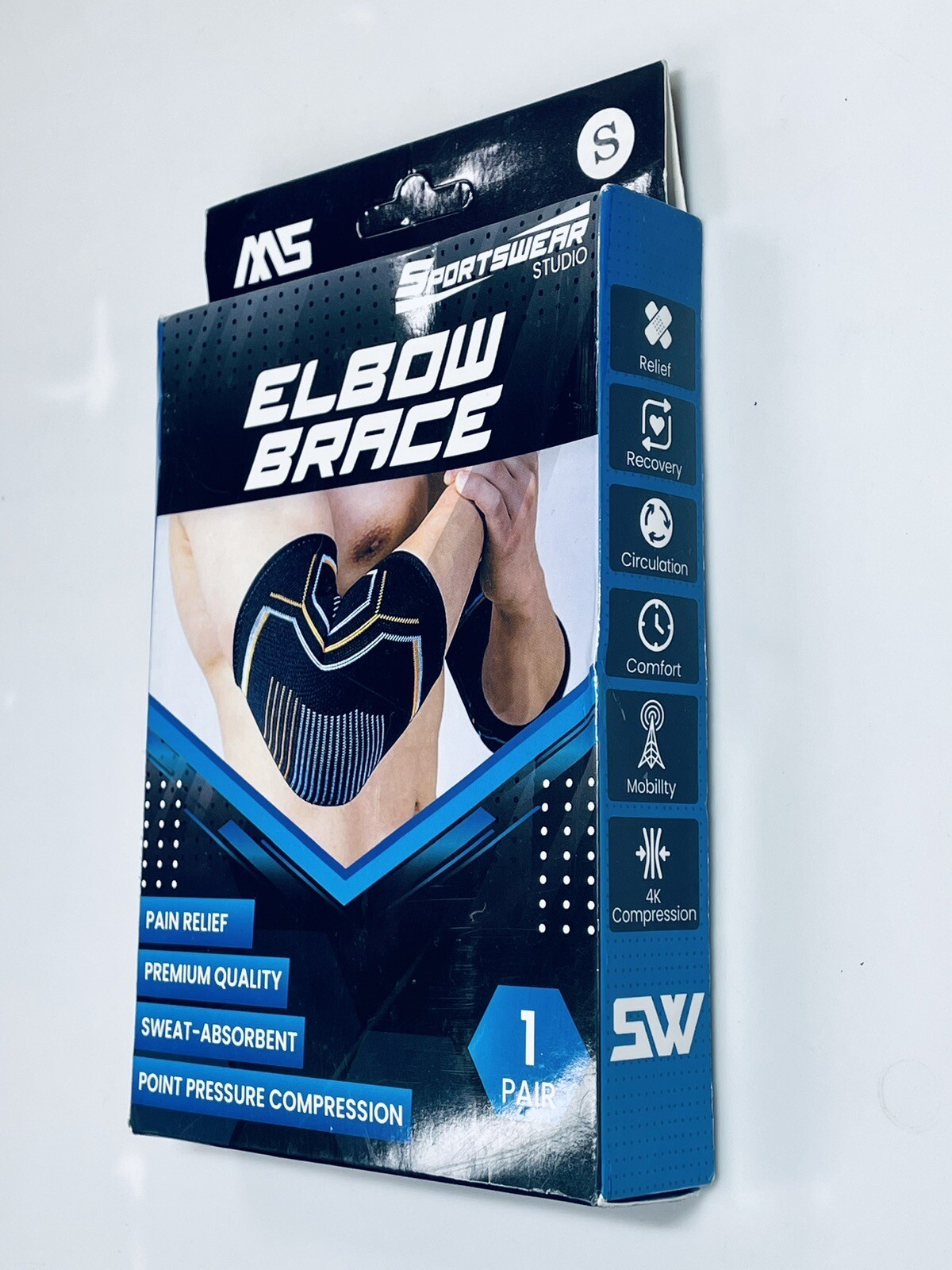 🆕 Sportswear Studio Pain Relief Elbow Brace Compression Sleeve 1 PAIR – Small