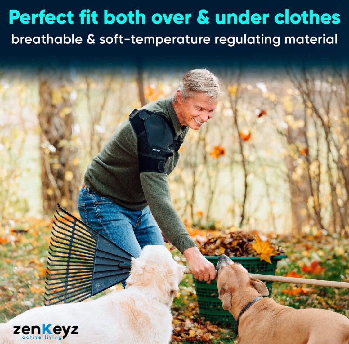 Zenkeyz Active Living Copper Compression Shoulder Brace, S/M Unisex