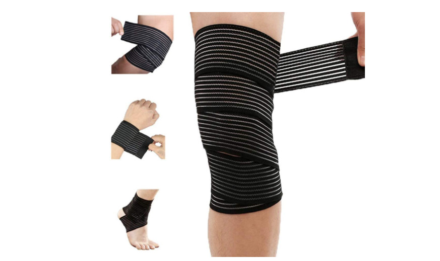 Extra Long Elastic Knee Wrap Compression Bandage Brace Support for Legs, Plantar