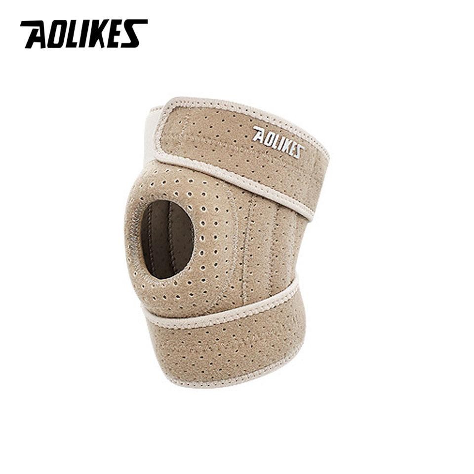 Aolikes 1pcs Breathable Four Spring Knee Support Brace Kneepad Adjustable Patell