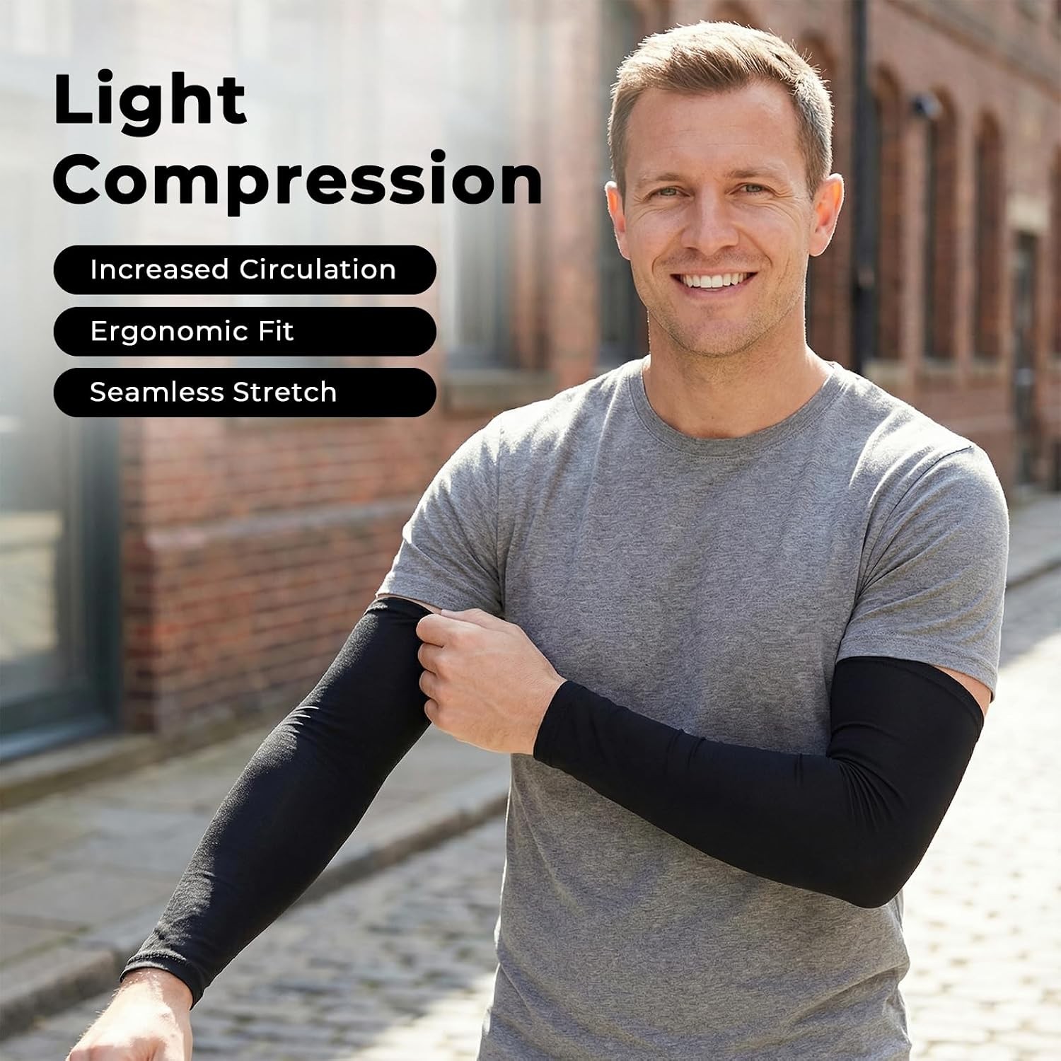 2 Pairs UV Compression Arm Sleeves, Cooling Sun Protection for Sports