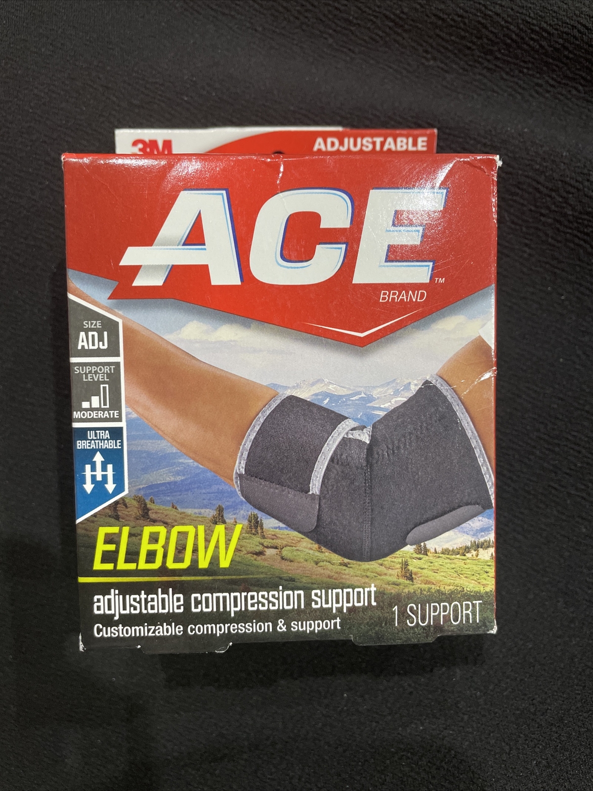 Ace Neoprene Elbow Support Adjustable Moderate Comfort Fit Sleeve Latex Free 1ct