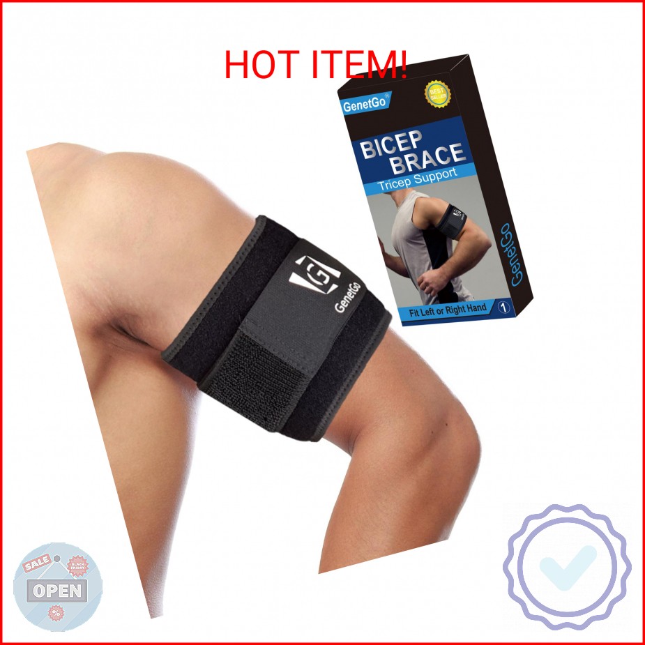 GenetGo Bicep & Tricep Tendonitis Brace Compression Sleeve – Pain Relief for Bic