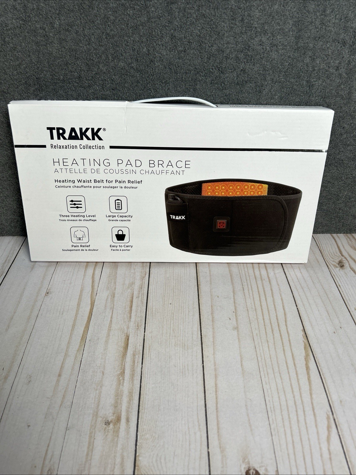 TRAKK Adjustable Heating Pad Brace Waist Belt for Back Massage and Pain Relief
