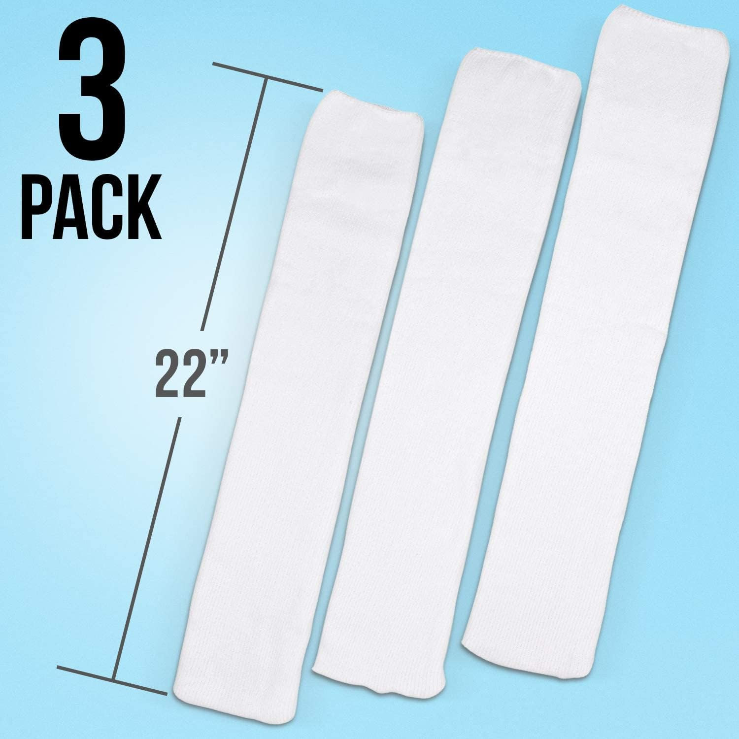 IMPRESA 3-Pack Compression Sock Liners Compatible with Aircast Walker Boots